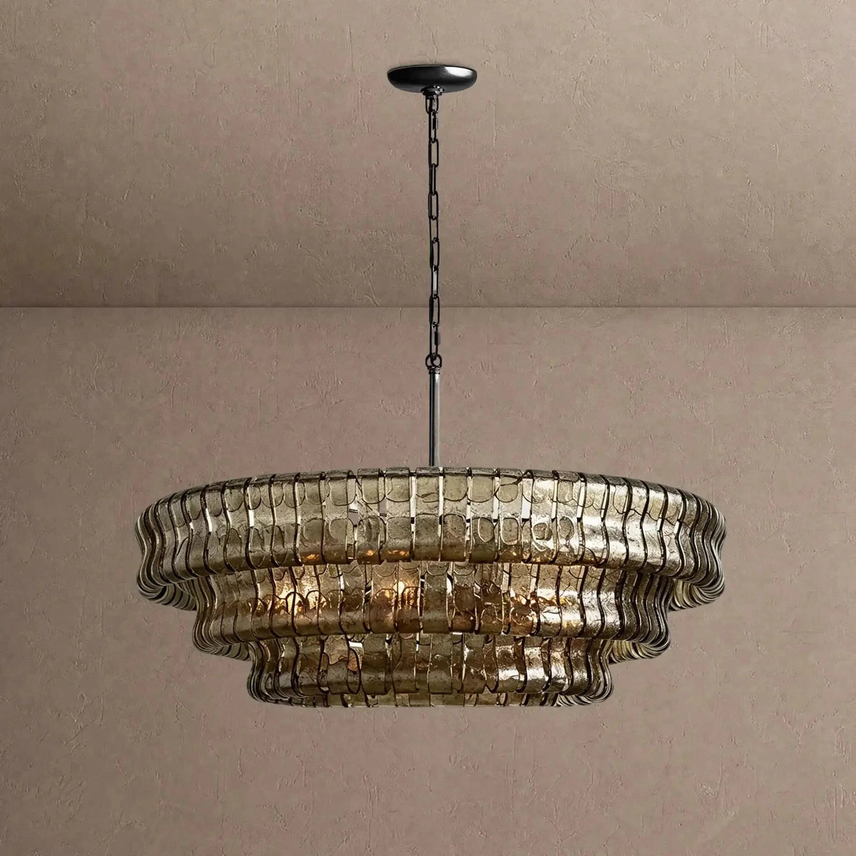 Ghiaccio Glass Round Chandelier 24" 36" 48" 60" - Brig Lighting