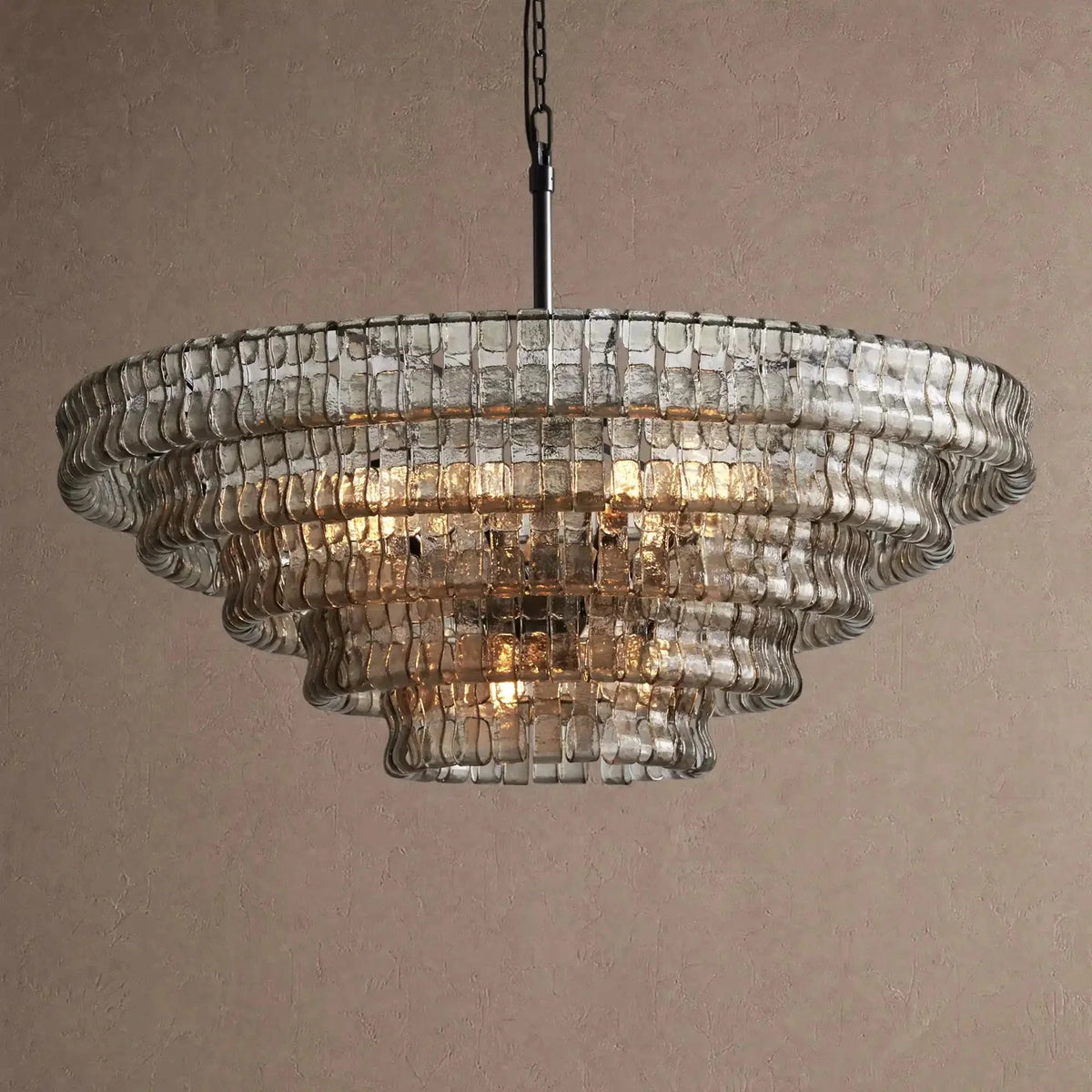 Ghiaccio Glass Round Chandelier 24" 36" 48" 60" - Brig Lighting