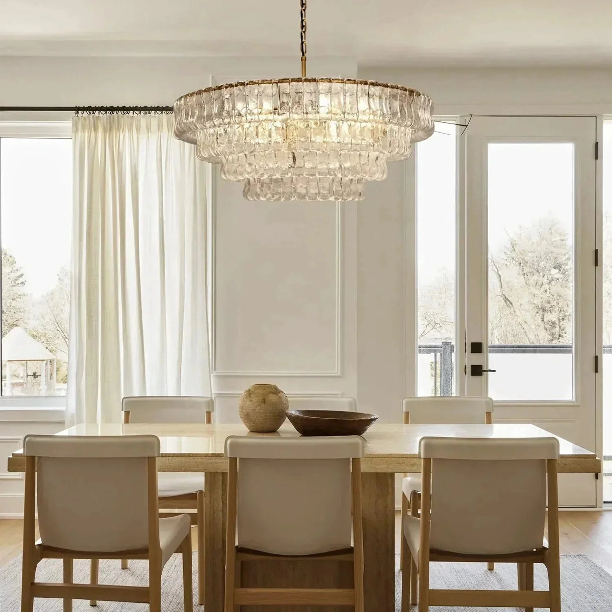 Ghiaccio Glass Round Chandelier 24" 36" 48" 60" - Brig Lighting