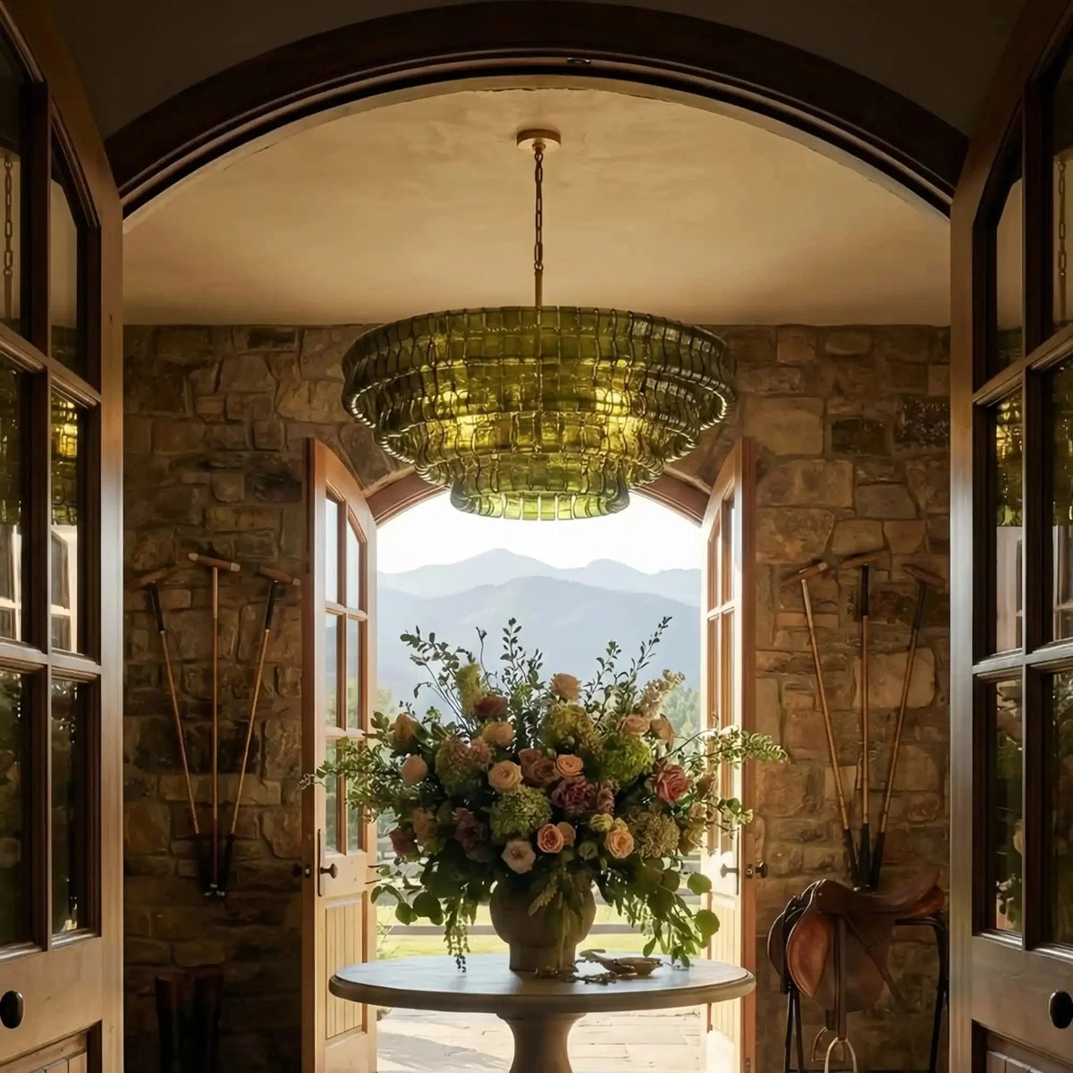 Ghiaccio Glass Round Chandelier 24" 36" 48" 60" - Brig Lighting