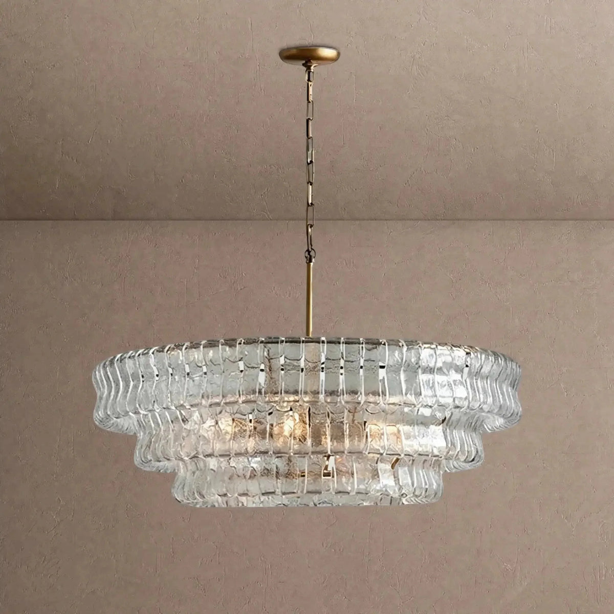 Ghiaccio Glass Round Chandelier 24" 36" 48" 60" - Brig Lighting