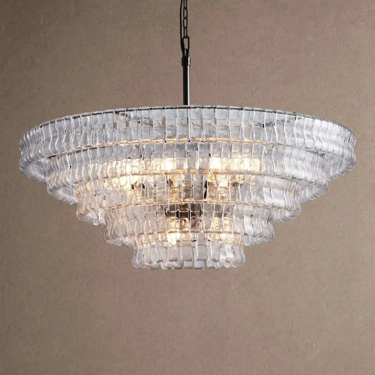 Ghiaccio Glass Round Chandelier 24" 36" 48" 60" - Brig Lighting