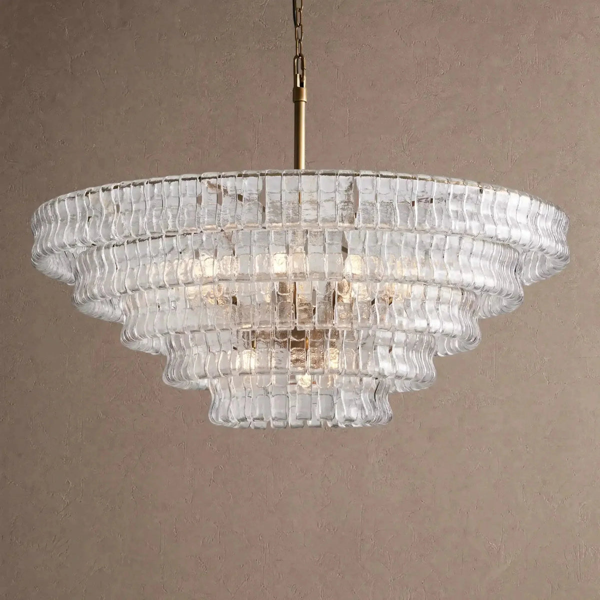 Ghiaccio Glass Round Chandelier 24" 36" 48" 60" - Brig Lighting