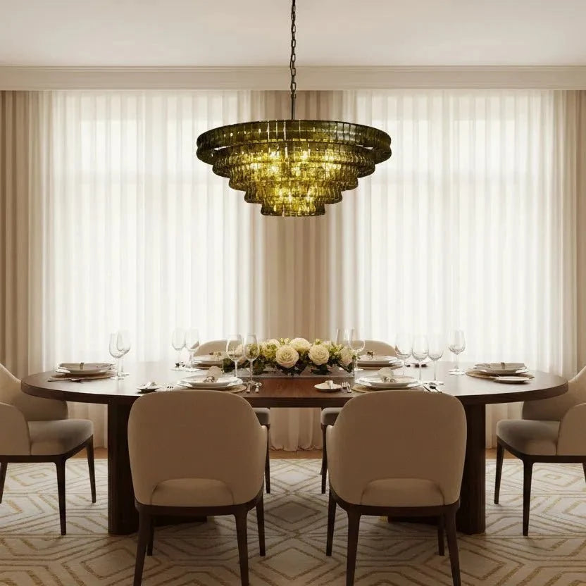 Ghiaccio Glass Round Chandelier 24" 36" 48" 60" - Brig Lighting