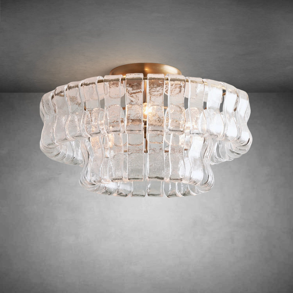 Ghiaccio Modern Glass Flushmount - briglamps