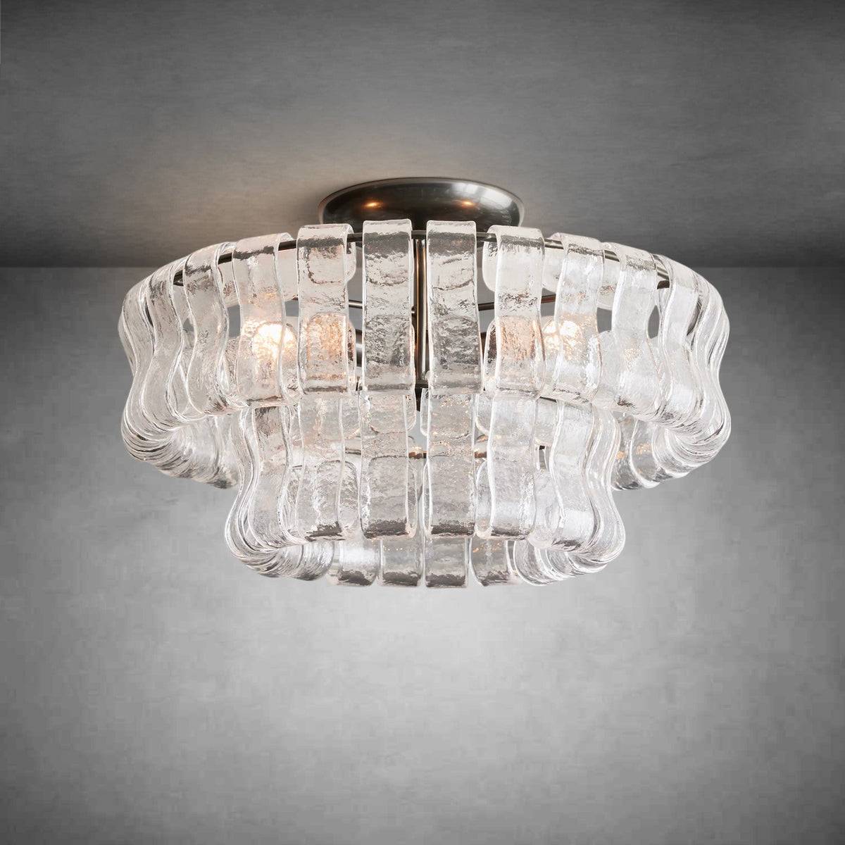Ghiaccio Modern Glass Flushmount - briglamps