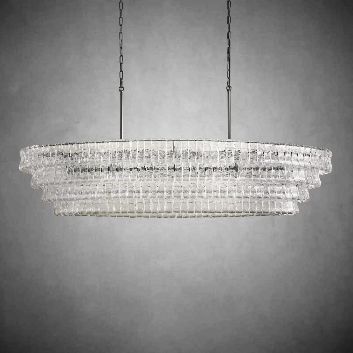Ghiaccio Oval Chandelier 54"W/65"W - Merlinlamps