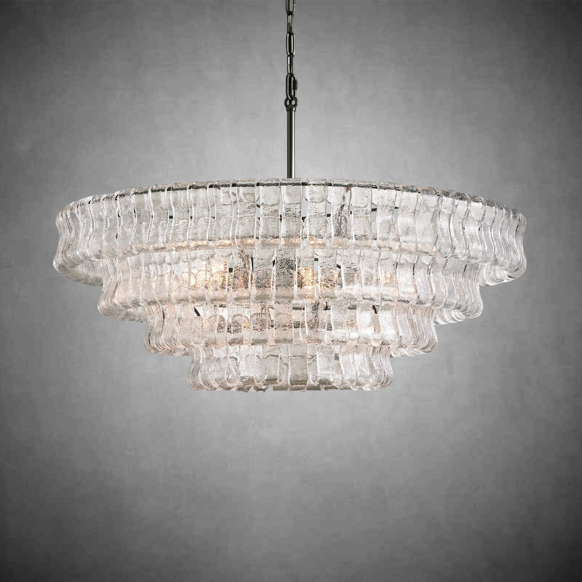 Ghiaccio Round Glass Chandelier - briglamps