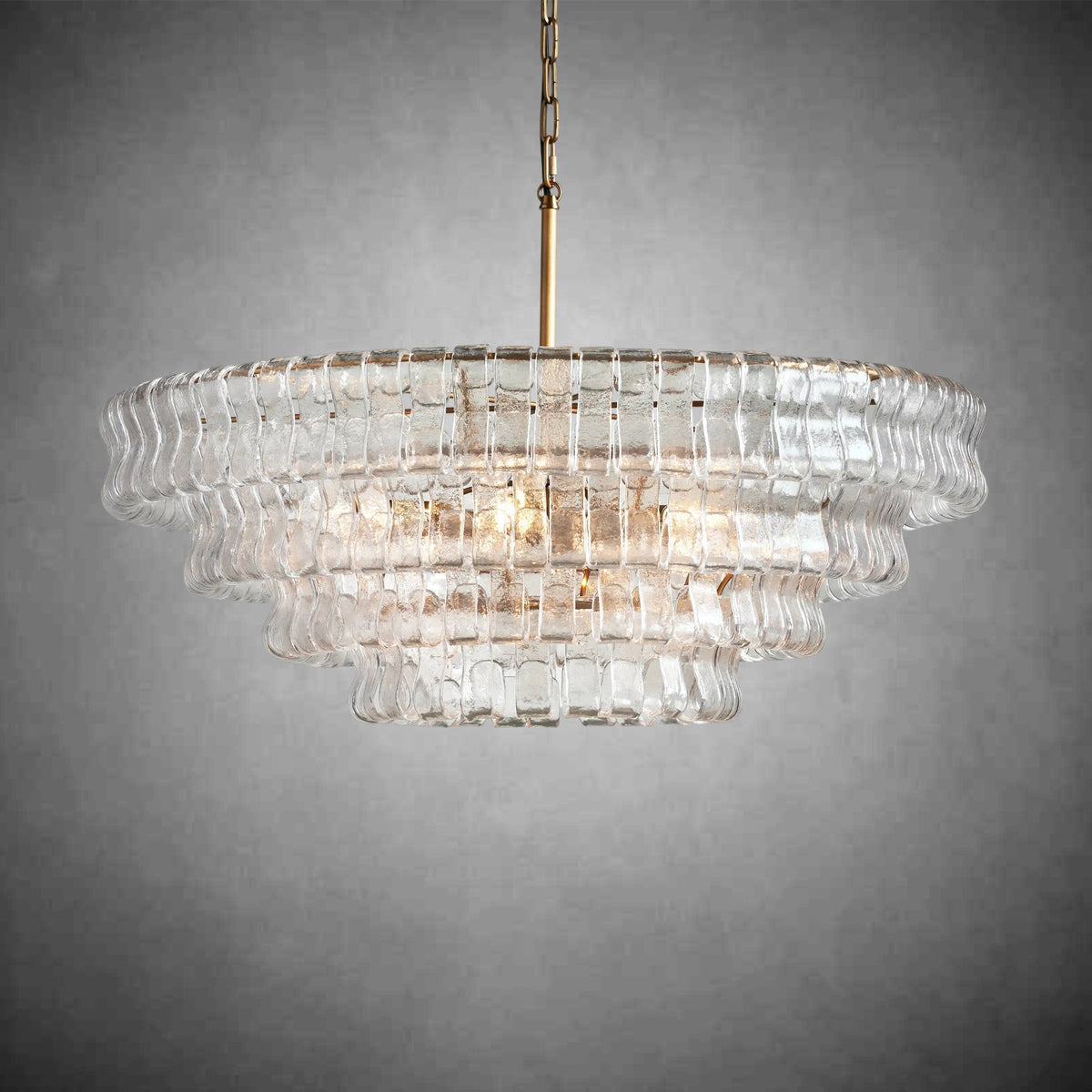 Ghiaccio Round Glass Chandelier - briglamps