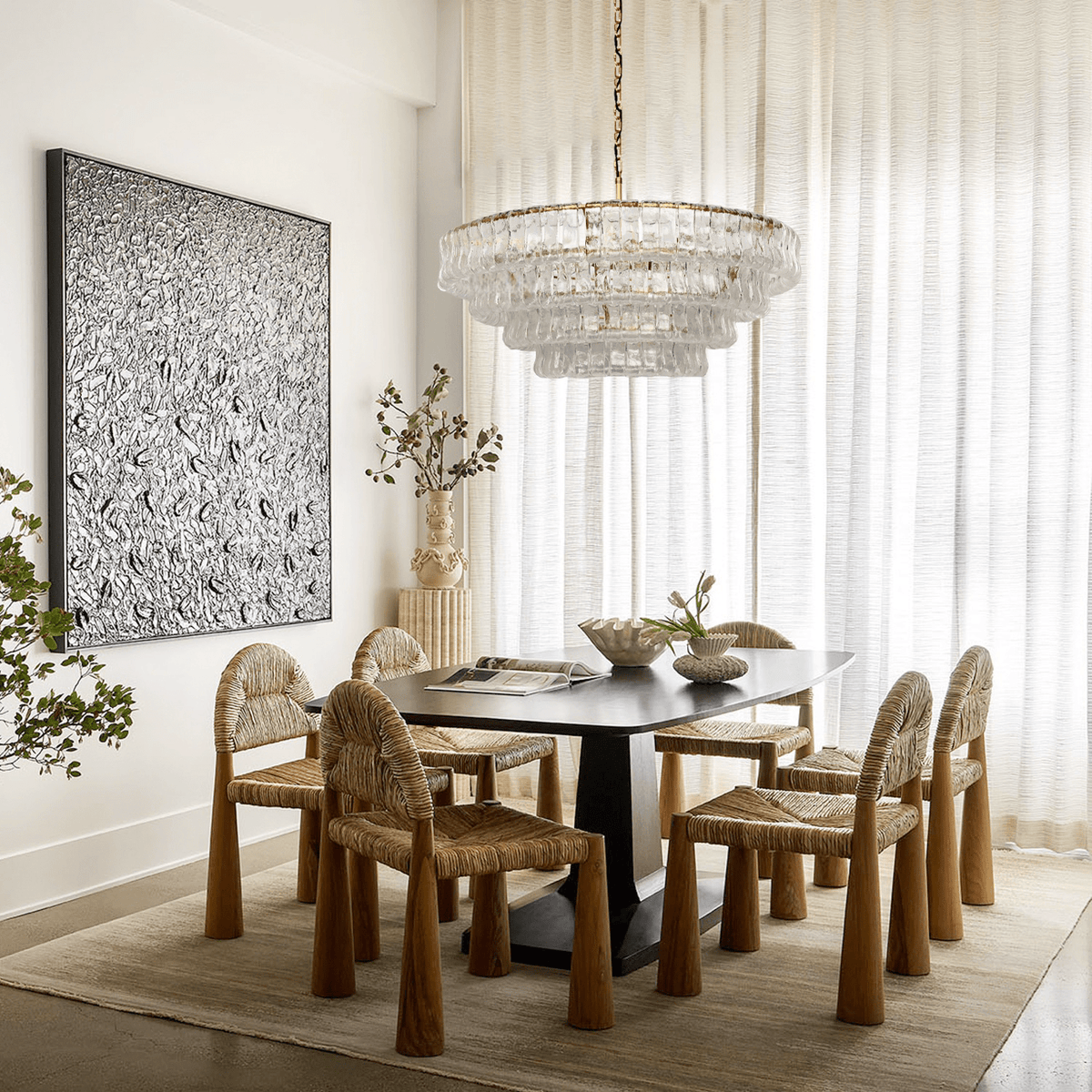 Ghiaccio Round Glass Chandelier - briglamps