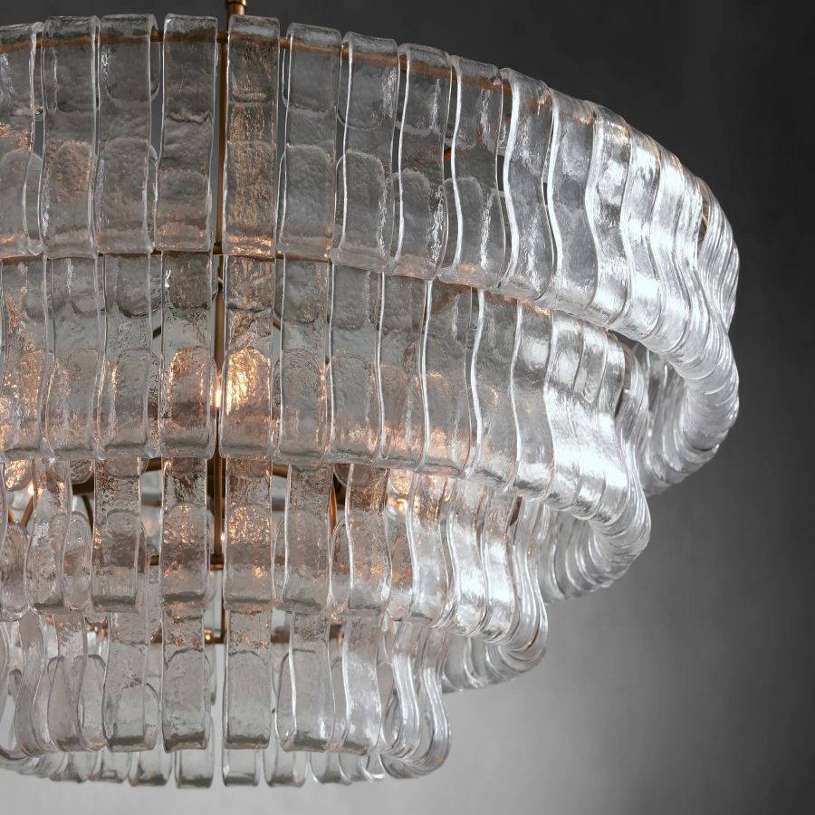 Ghiaccio Round Glass Chandelier - briglamps