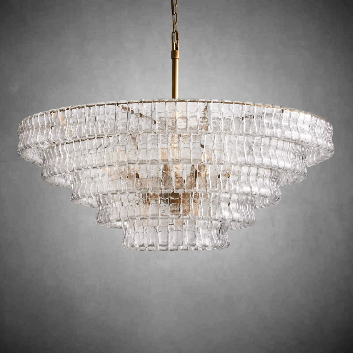 Ghiaccio Round Glass Chandelier - briglamps
