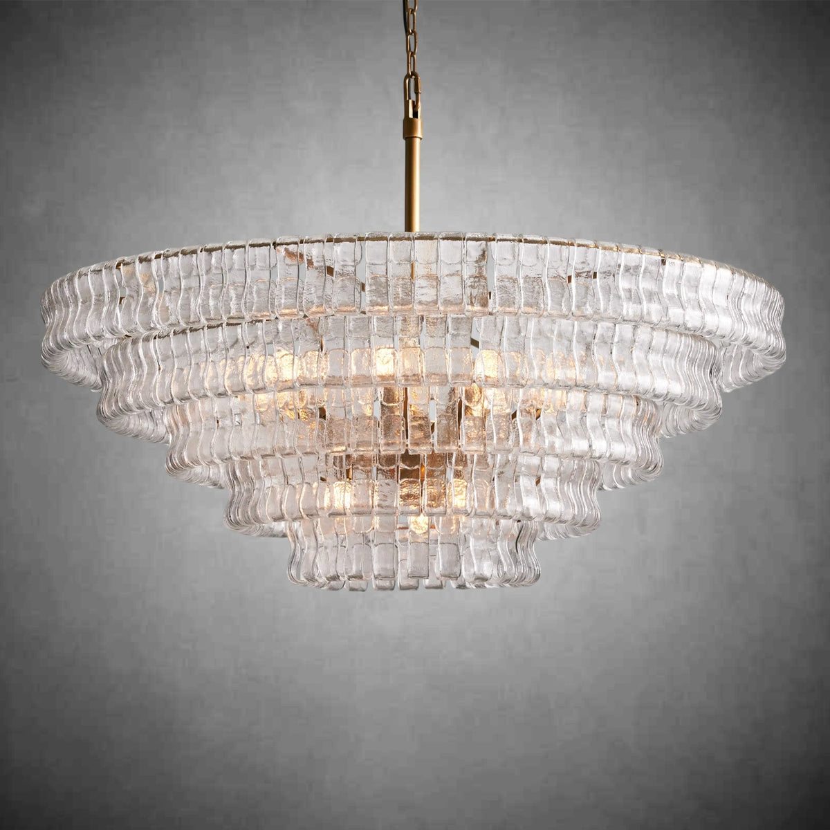 Ghiaccio Round Glass Chandelier - briglamps