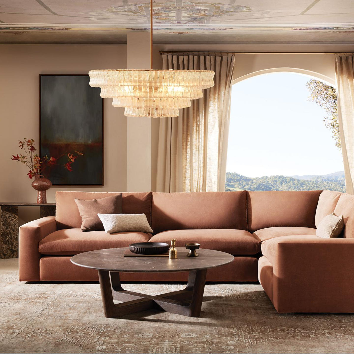 Ghiaccio Round Glass Chandelier - briglamps