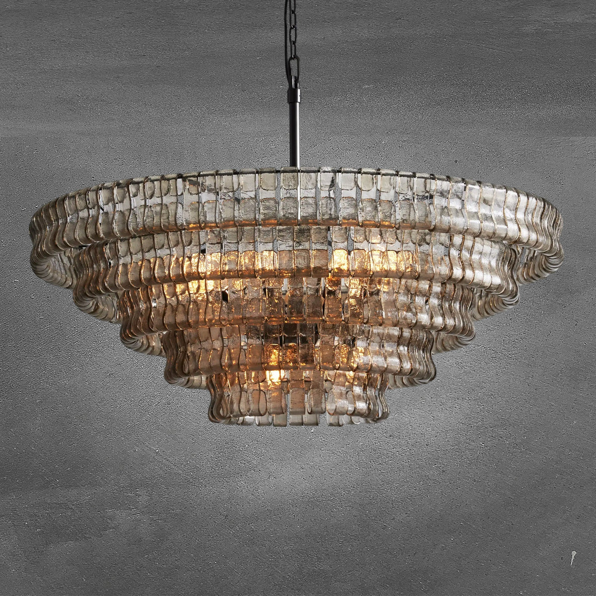 Ghiaccio Round Glass Chandelier - briglamps