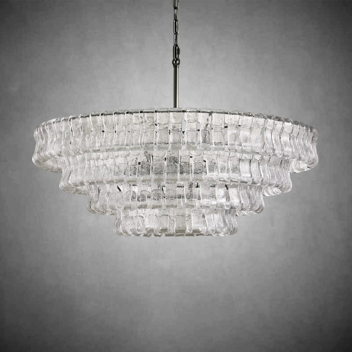 Ghiaccio Round Glass Chandelier - briglamps