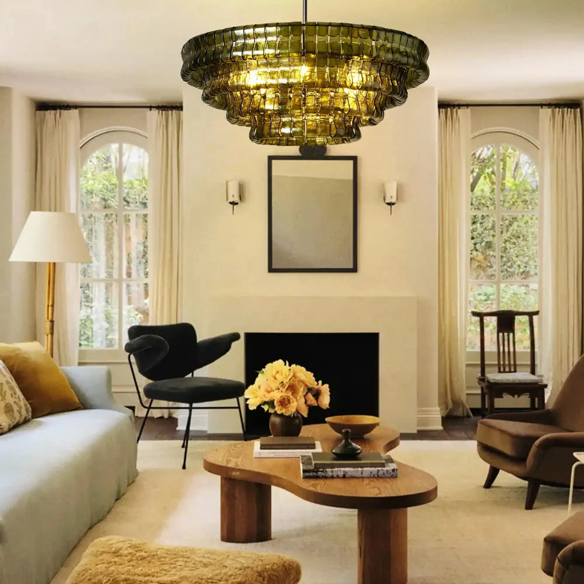 Ghiaccio Round Glass Chandelier - briglamps