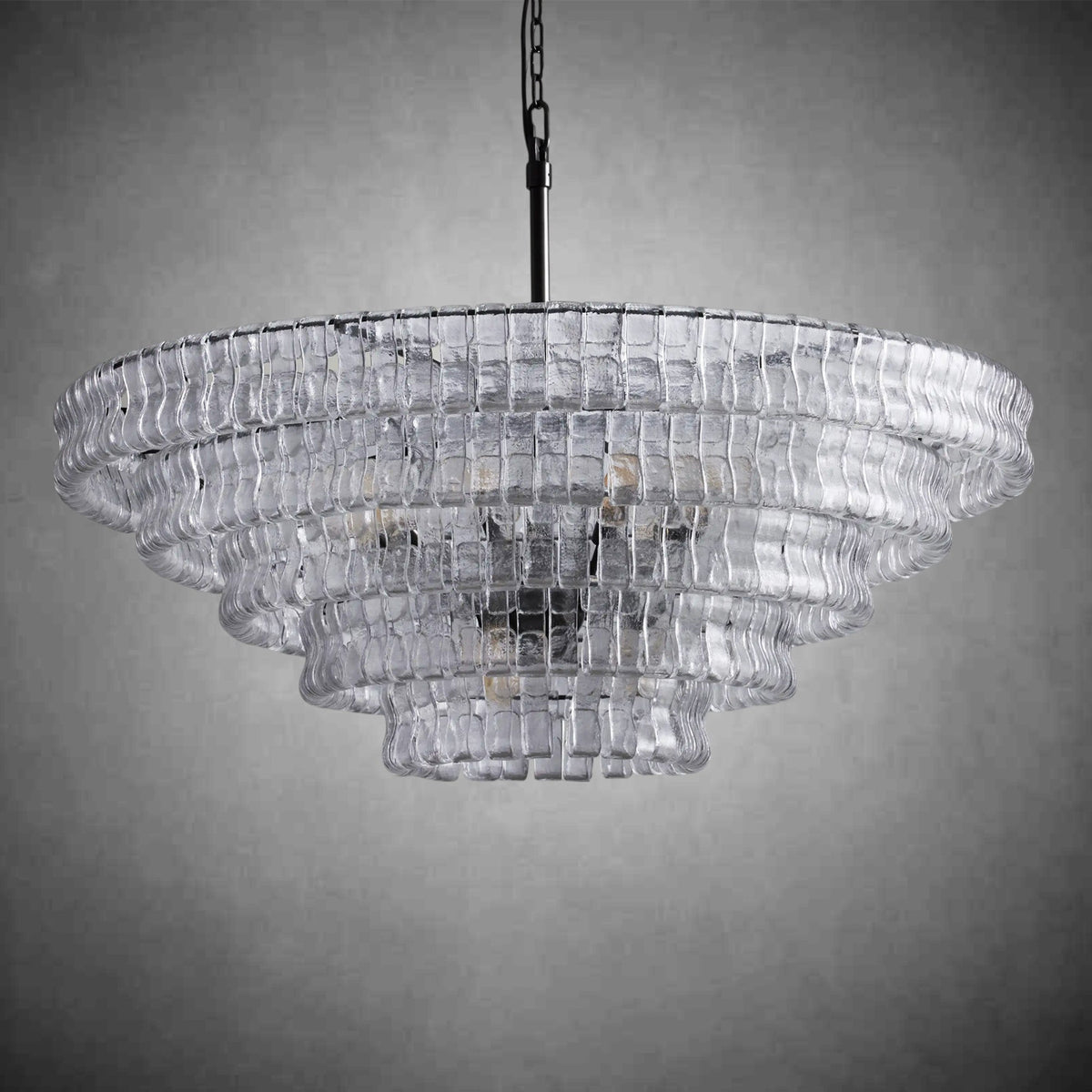 Ghiaccio Round Glass Chandelier - briglamps