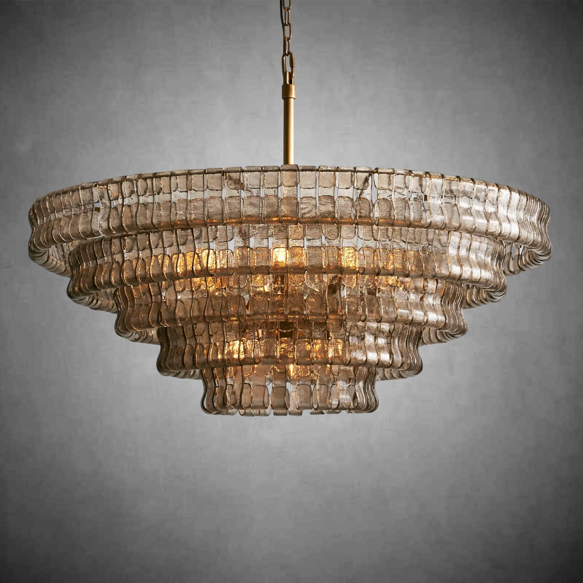 Ghiaccio Round Glass Chandelier - briglamps