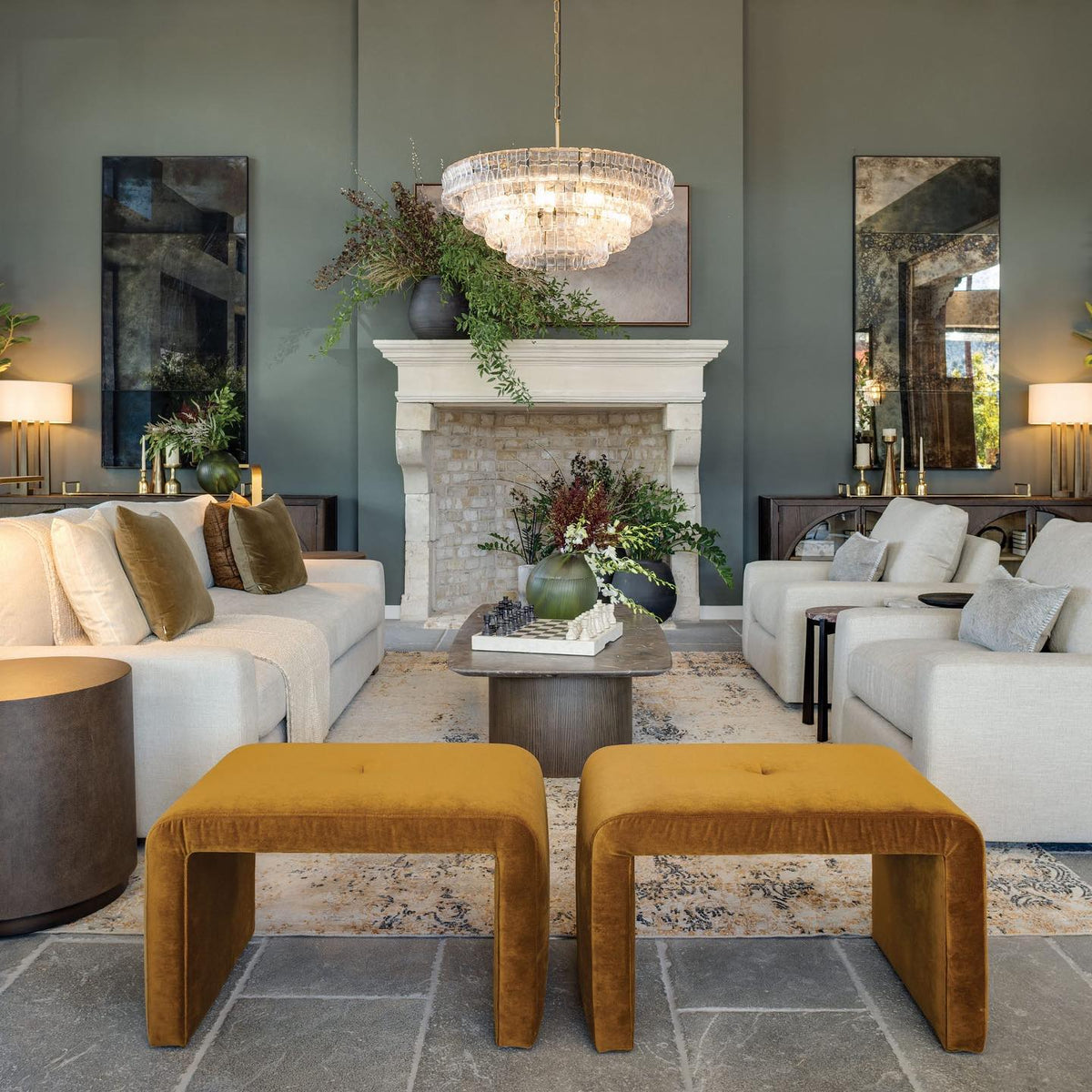 Ghiaccio Round Glass Chandelier - briglamps