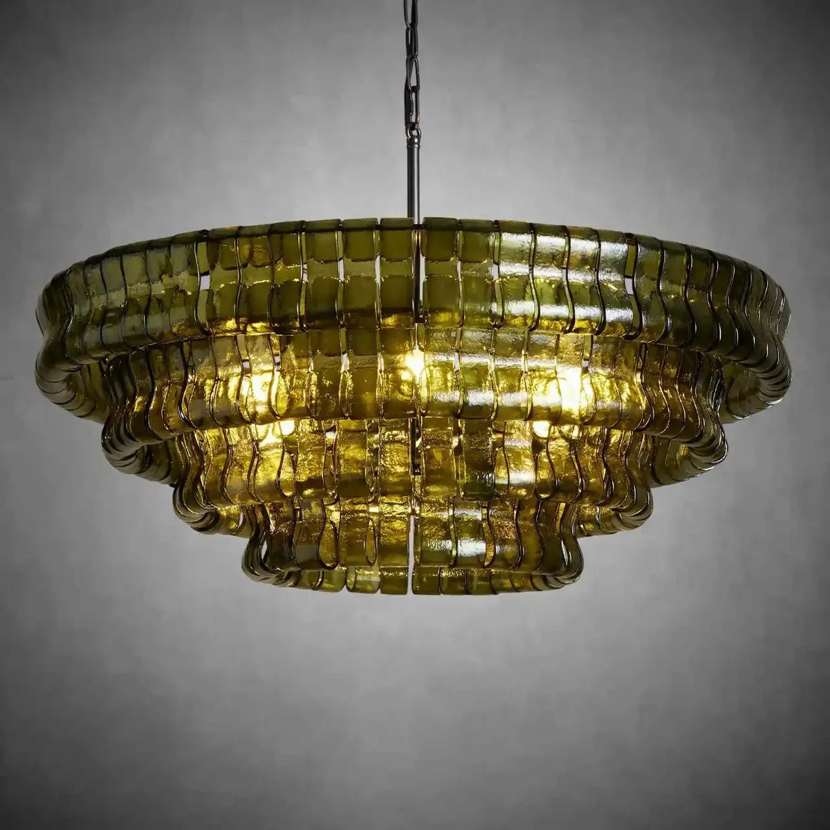 Ghiaccio Round Glass Chandelier - briglamps
