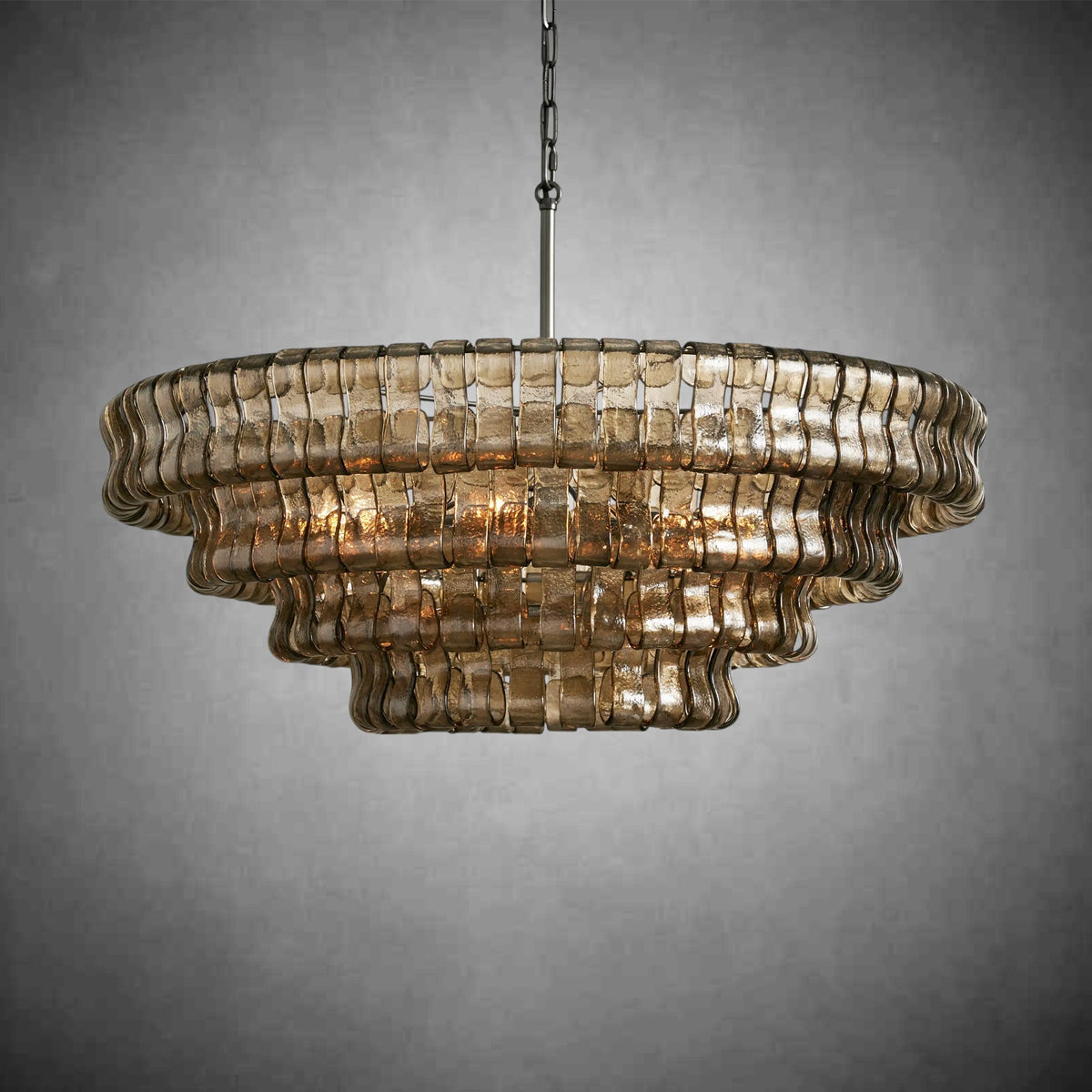 Ghiaccio Round Glass Chandelier - briglamps