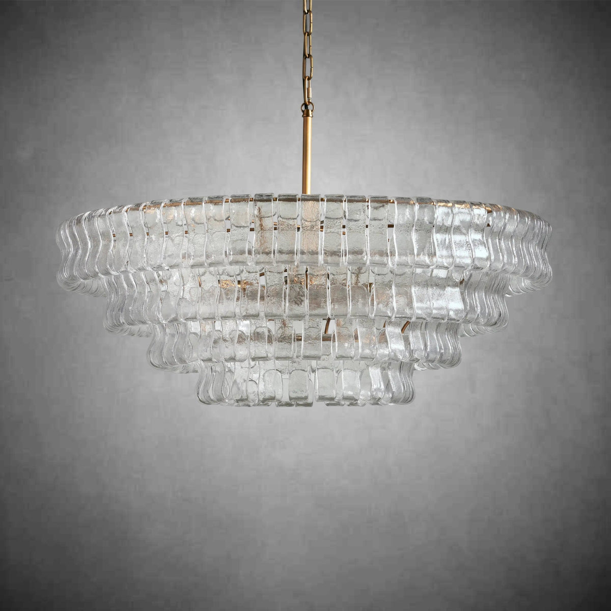 Ghiaccio Round Glass Chandelier - briglamps