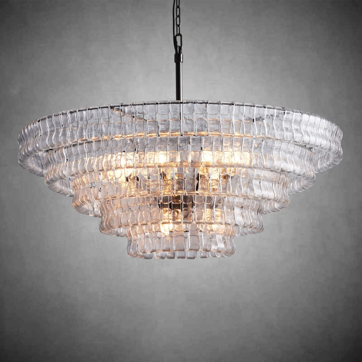 Ghiaccio Round Glass Chandelier - briglamps