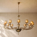 Giulien Amber Glass Round Chandelier - 34’’