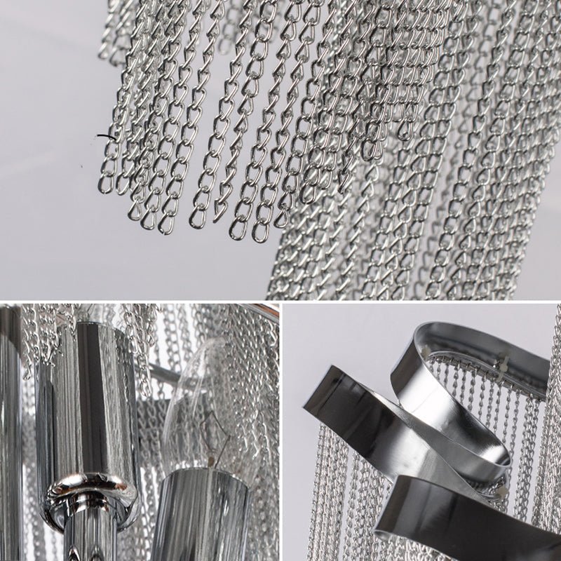 Gladys Aluminum Chain Tassel Stream Chandelier - briglamps