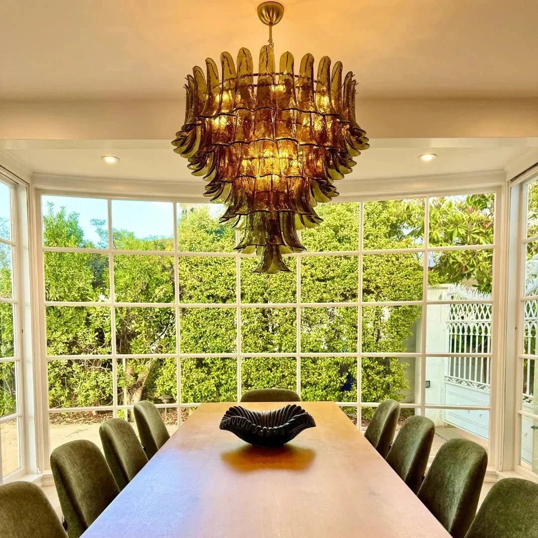 Green Petalo Murano Chandelier - Brig Lighting