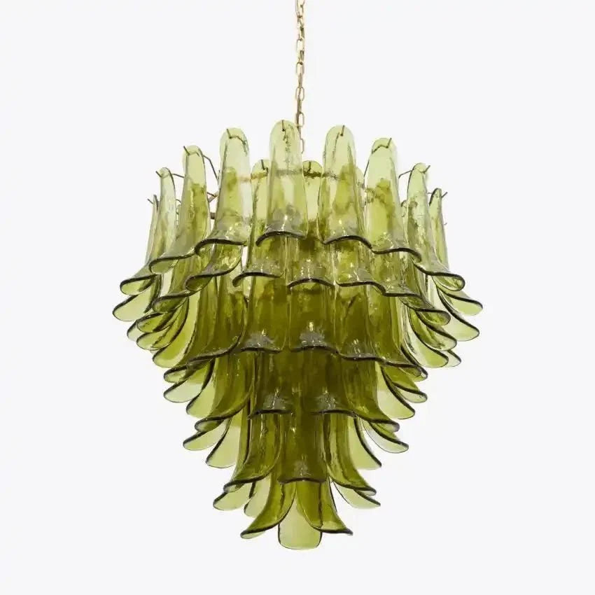 Green Petalo Murano Chandelier - Brig Lighting