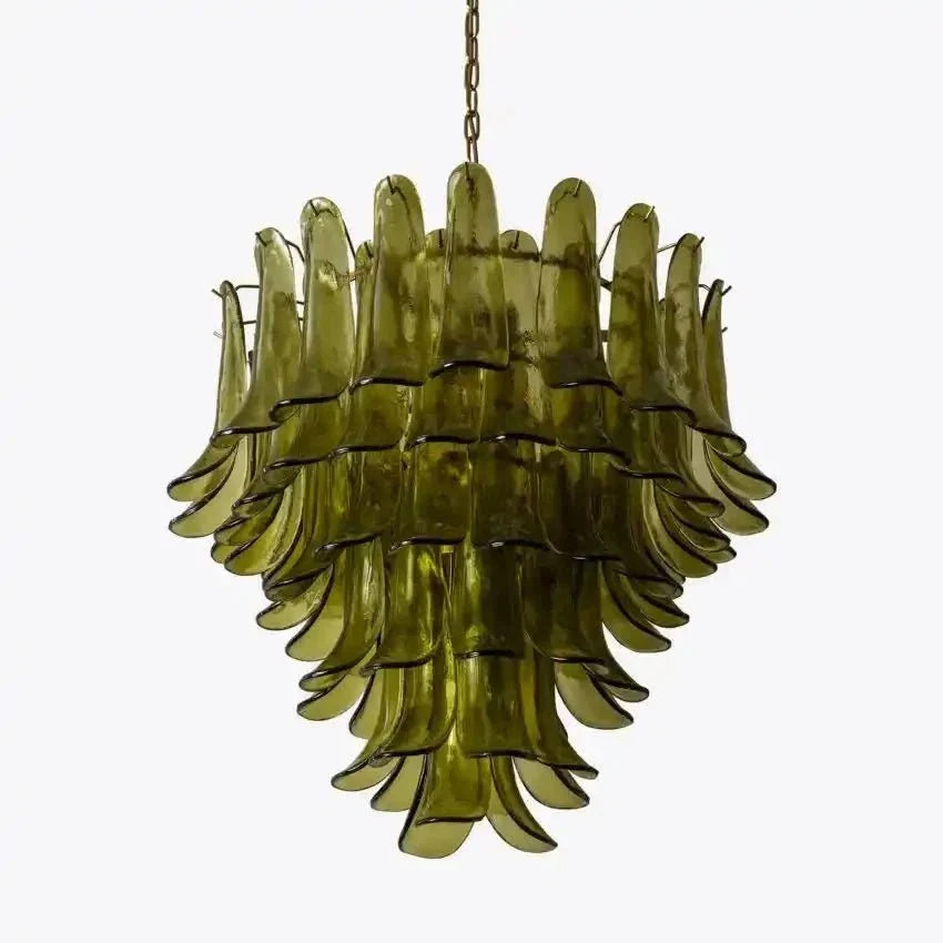 Green Petalo Murano Chandelier - Brig Lighting