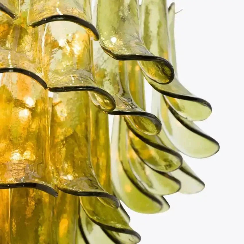Green Petalo Murano Chandelier - Brig Lighting