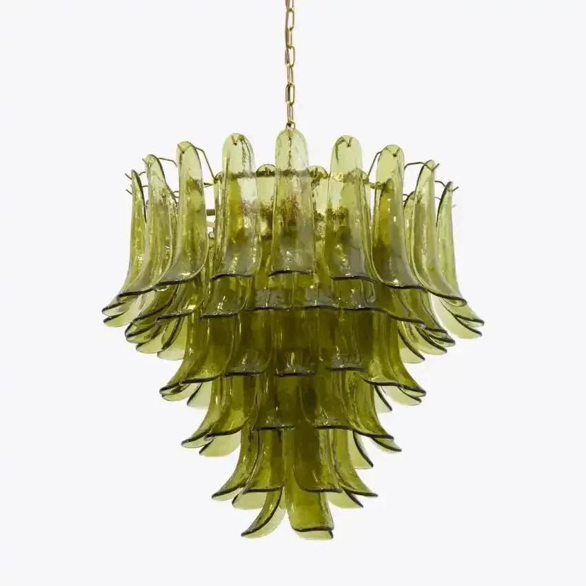 Green Petalo Murano Chandelier - Brig Lighting