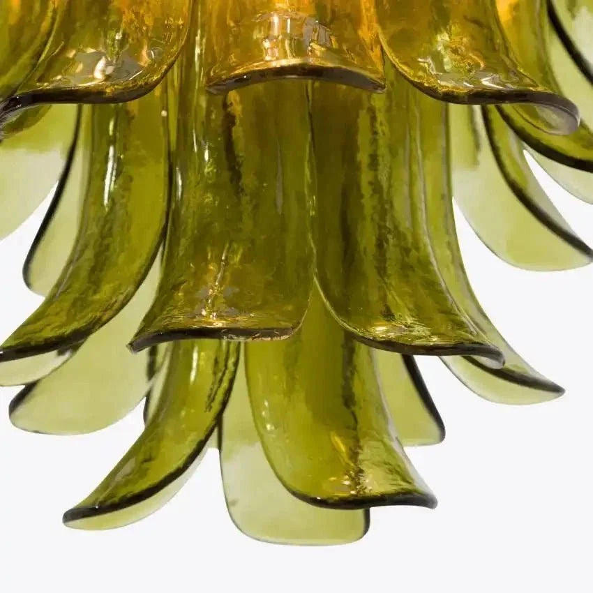 Green Petalo Murano Chandelier - Brig Lighting
