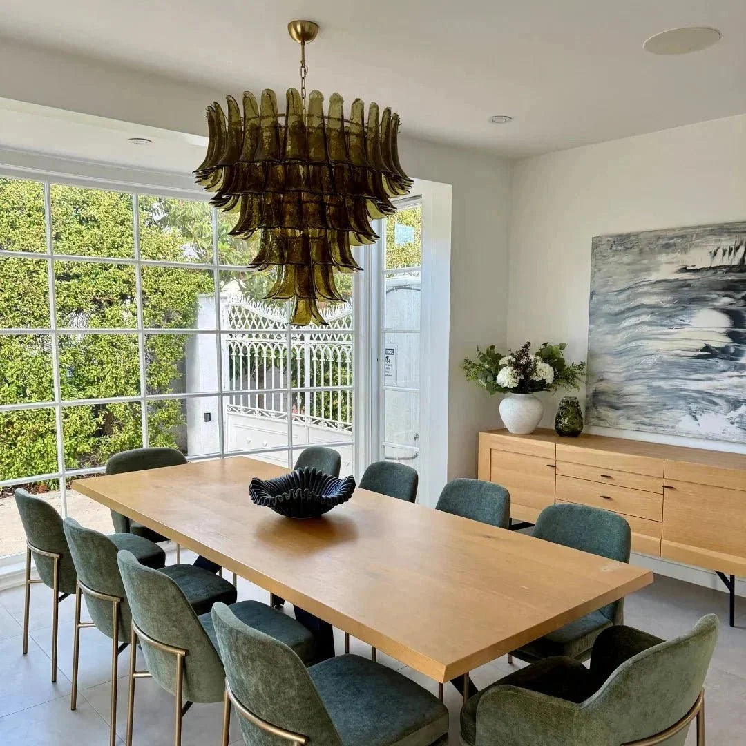 Green Petalo Murano Chandelier - Brig Lighting
