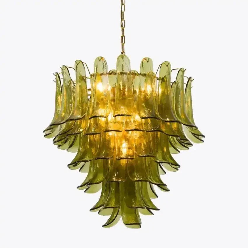 Green Petalo Murano Chandelier - Brig Lighting