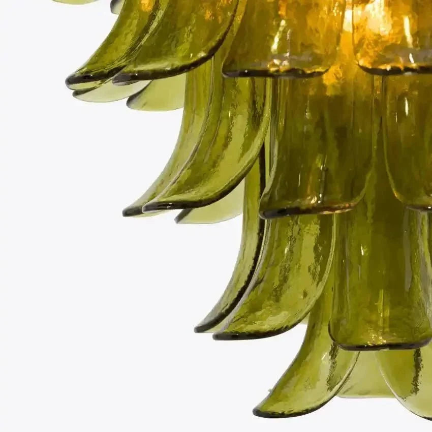 Green Petalo Murano Chandelier - Brig Lighting