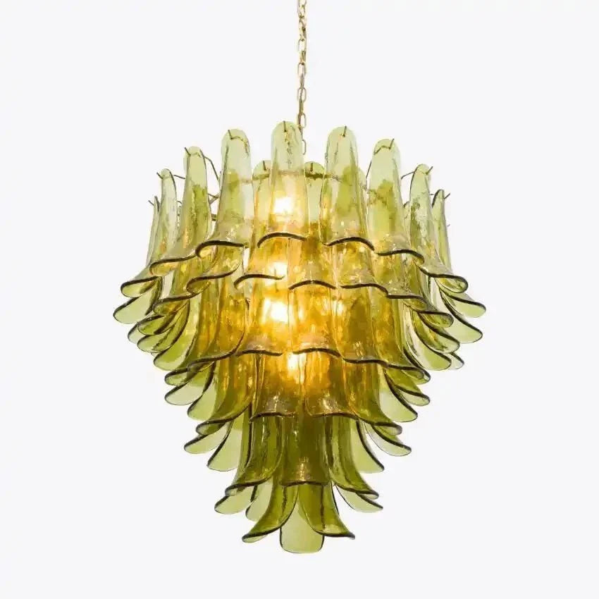 Green Petalo Murano Chandelier - Brig Lighting
