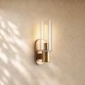 Harlins Clear Glass Wall Sconce - Brass