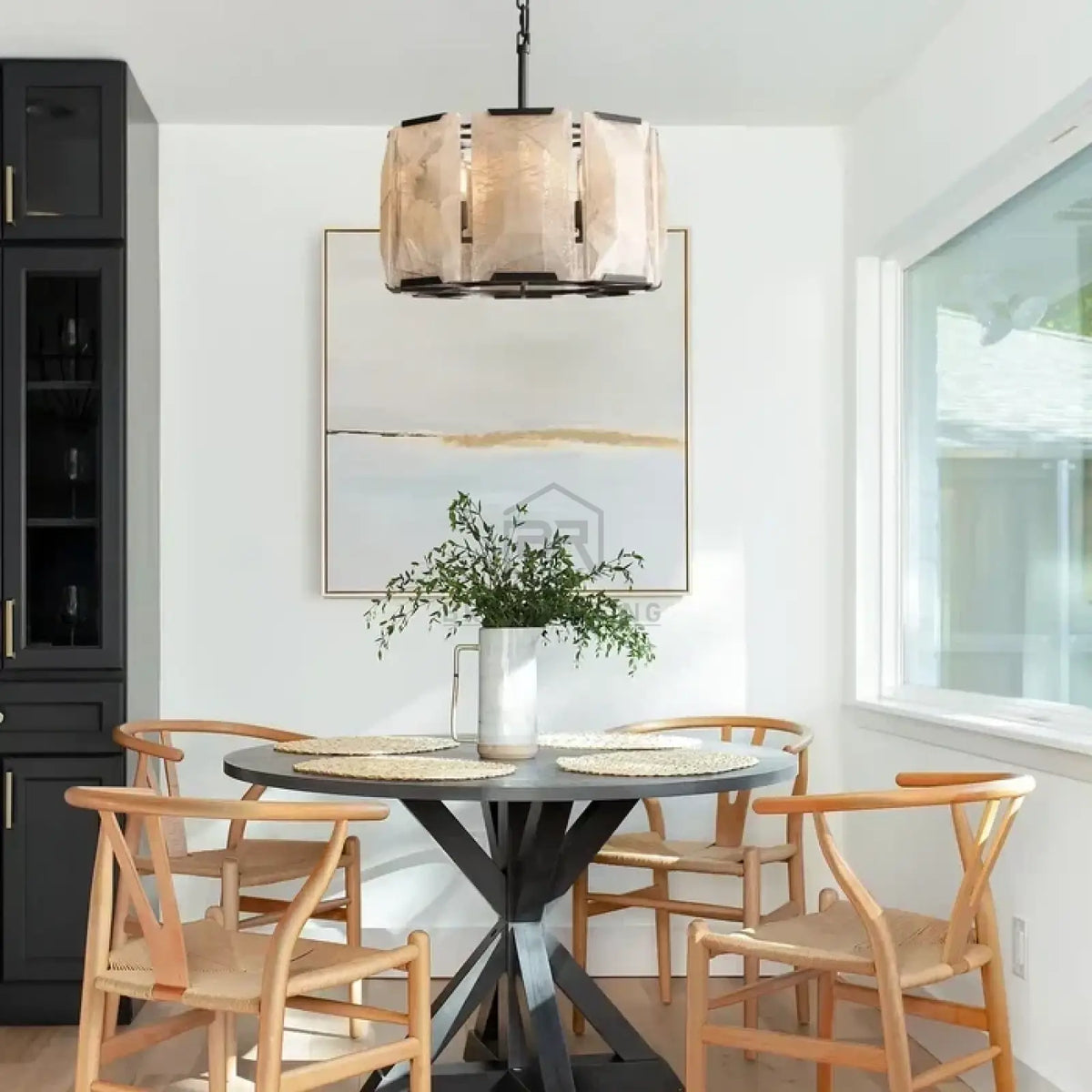 Hartley Calcite Round Alabaster Chandelier