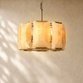 Hartley Calcite Round Alabaster Chandelier - Lacquered Brass / 19’’