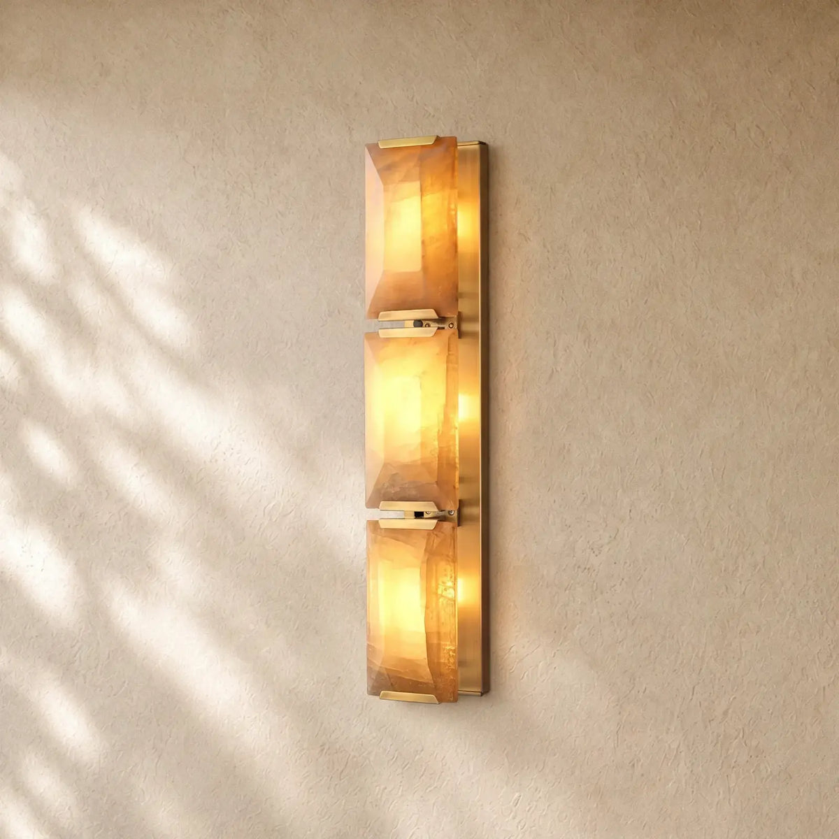 Hartley Calcite Triple Sconce - Brass
