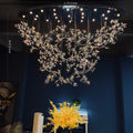 Hotel Entrance Crystal Flower Branch Chandelier Luxury Ceiling Lighting Fixture For Foyer Entryway - Cyran Lamps