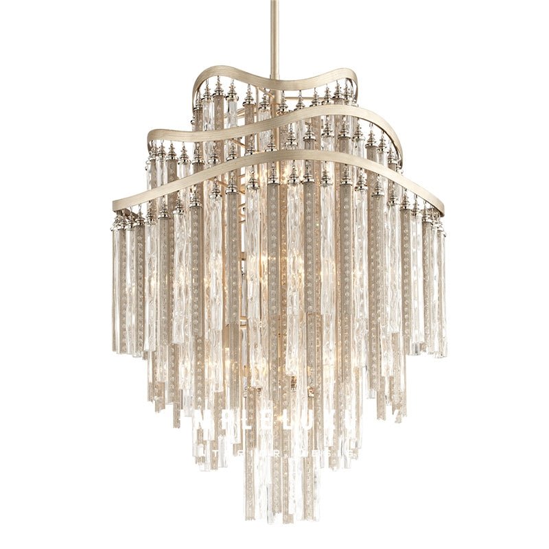 Huge Post - modern Hollow Glass Tube Tassel Chandelier for Living Room/Foyer/Villa/Stairs - briglamps
