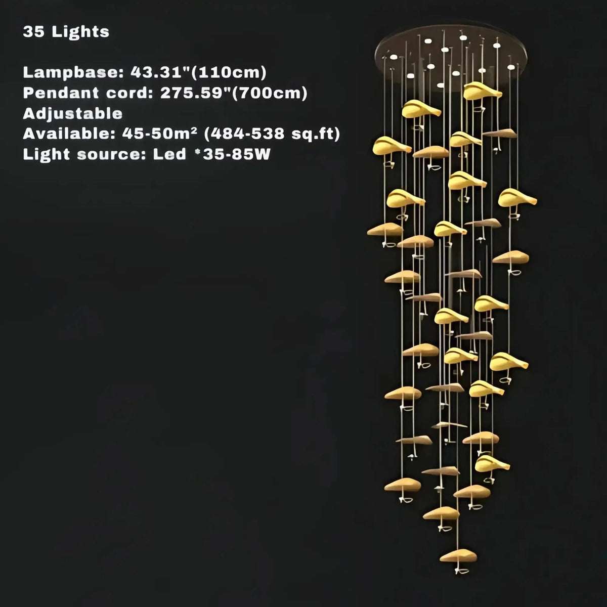 Jenissa Vintage Crystal Staircase Chandelier High Ceiling Luxury Lighting - Brig Lighting