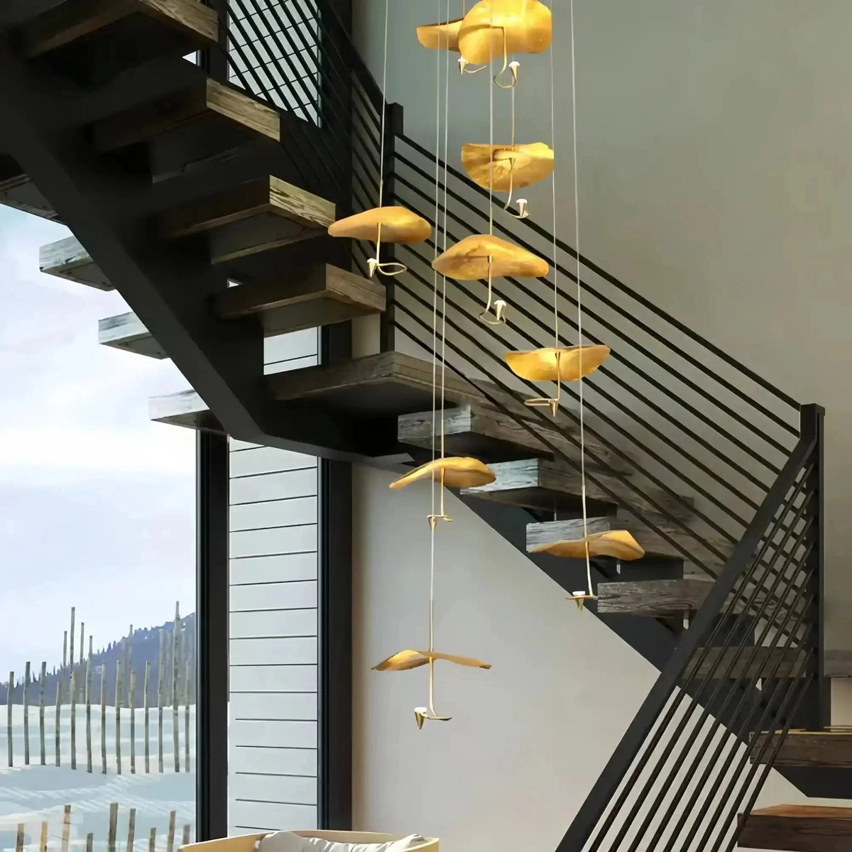 Jenissa Vintage Crystal Staircase Chandelier High Ceiling Luxury Lighting - Brig Lighting