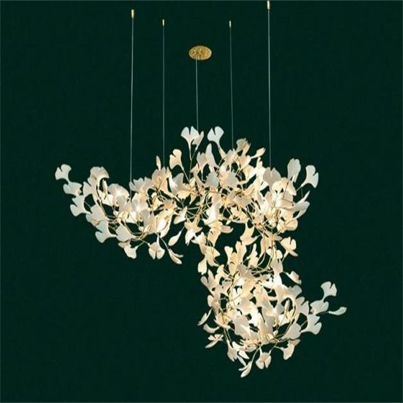 Keyah Porcelain Ginkgo Ceramics Chandelier, Modern Luxury Lights - briglamps