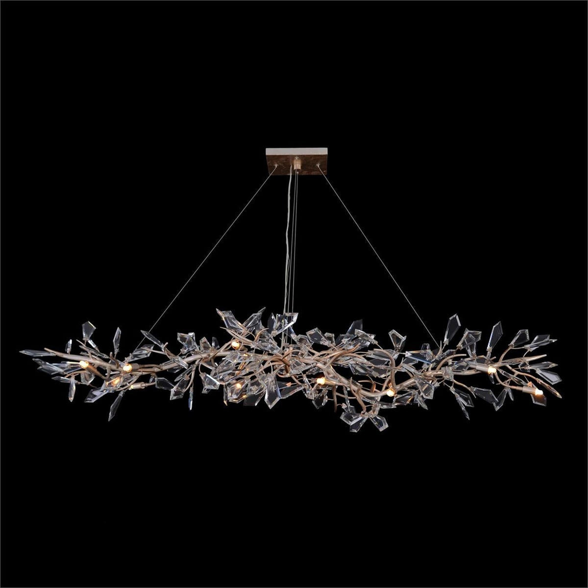 Kotta Fourteen-Light Cut-Crystal Oblong Chandelier - Brig Lighting
